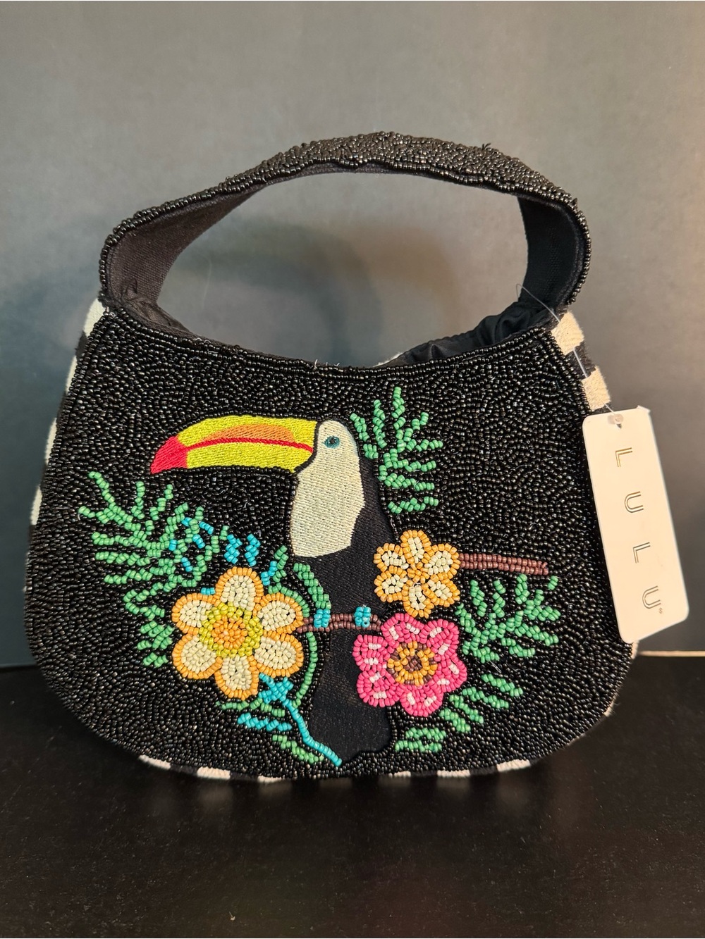 Beaded Toucan Shoulder Bag